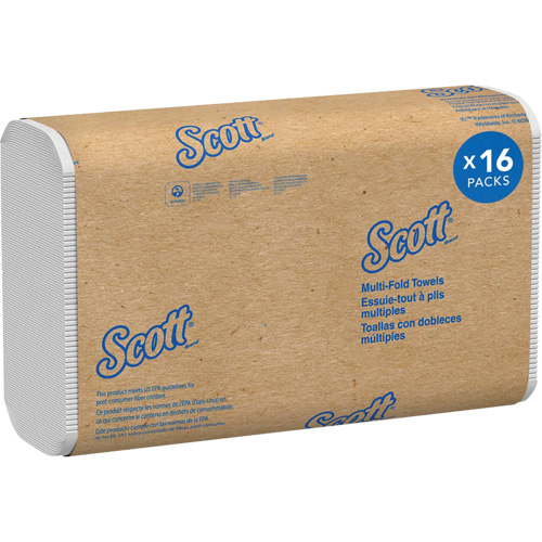 Essuie-tout &agrave; plis multiples en fibres recycl&eacute;es &agrave; 100 % Scott, 1 pli, 9-2/5" lo x 9-1/5" la, 250 /pqt Moffatt Supply & Specialties