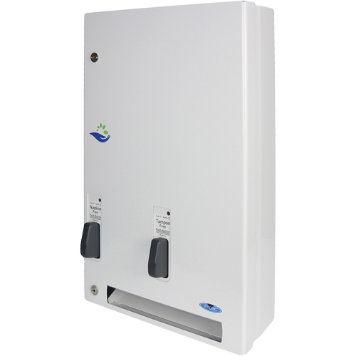 Distributeur de produits d'hygi&egrave;ne f&eacute;minine gratuits &agrave; bouton pression Moffatt Supply & Specialties