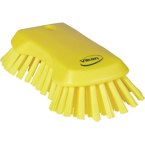 Hand Brush, Extra Stiff Bristles, 9-1/10" Long, Yellow Moffatt Supply & Specialties