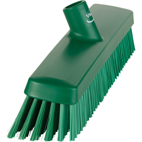 Push Broom Head, Fine/Stiff Bristles, 16-1/2", Polyester/Polypropylene, Green Moffatt Supply & Specialties