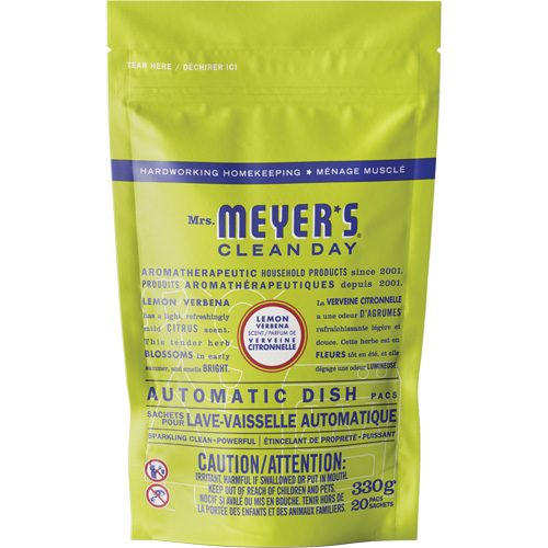 Sachets de d&eacute;tergent pour lave-vaisselle automatique Mrs. Meyer's Clean Day, Capsules, 330 g, Verveine citronnelle Moffatt Supply & Specialties