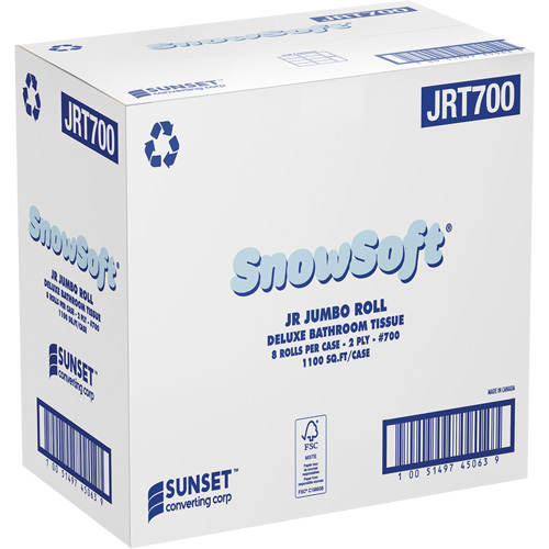 Snowsoft Deluxe Bathroom Tissue, Jumbo Roll, 2 Ply, White Moffatt Supply & Specialties