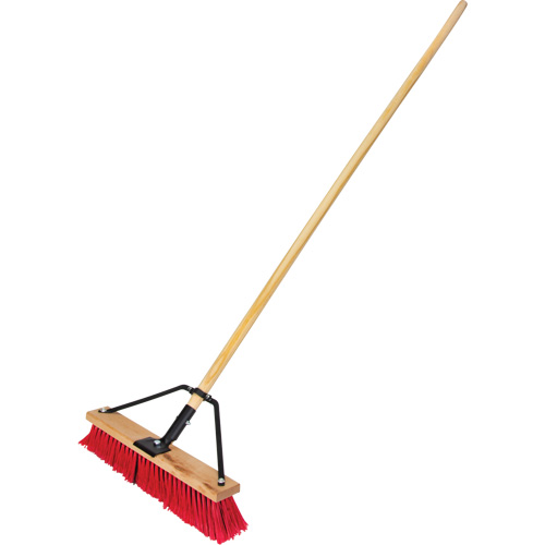 Push Broom with Braced Handle, 18", Medium, PVC Bristles Moffatt Supply & Specialties