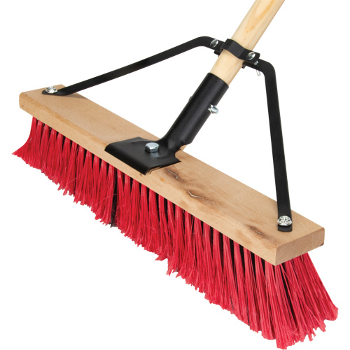 Push Broom with Braced Handle, 18", Medium, PVC Bristles Moffatt Supply & Specialties