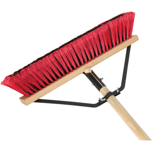Push Broom with Braced Handle, 18", Medium, PVC Bristles Moffatt Supply & Specialties