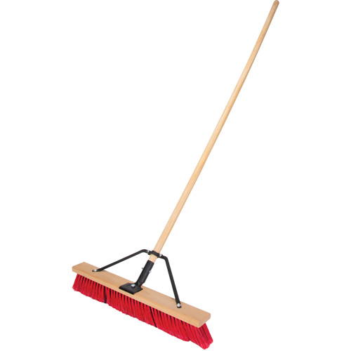 Push Broom with Braced Handle, 24", Medium, PVC Bristles Moffatt Supply & Specialties