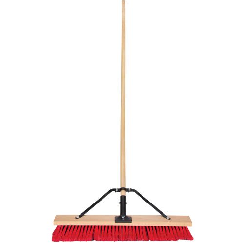 Push Broom with Braced Handle, 24", Medium, PVC Bristles Moffatt Supply & Specialties