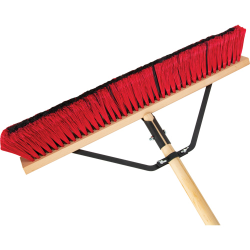 Push Broom with Braced Handle, 24", Medium, PVC Bristles Moffatt Supply & Specialties