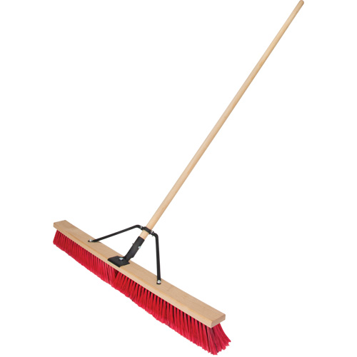 Push Broom with Braced Handle, 36", Medium, PVC Bristles Moffatt Supply & Specialties