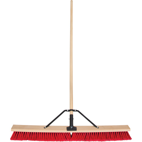 Push Broom with Braced Handle, 36", Medium, PVC Bristles Moffatt Supply & Specialties