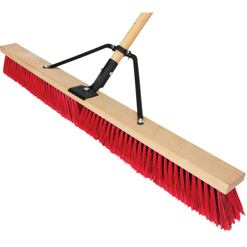 Push Broom with Braced Handle, 36", Medium, PVC Bristles Moffatt Supply & Specialties