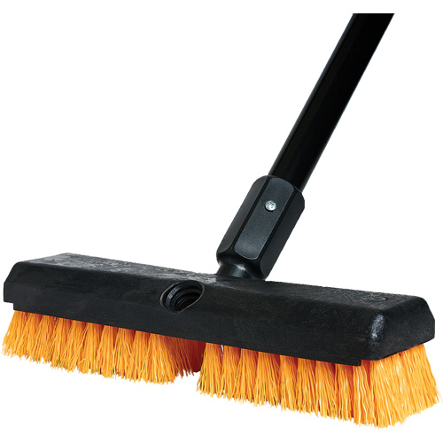 Cleaning Brush with Handle, 10" L, Polypropylene Bristles, Black/Red Moffatt Supply & Specialties