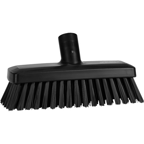 Compact Wall/Deck Broom, Stiff Bristles, 8-9/10", Polyester/Polypropylene, Black Moffatt Supply & Specialties