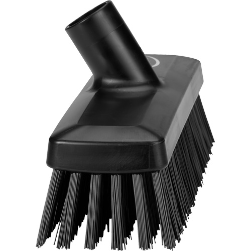 Compact Wall/Deck Broom, Stiff Bristles, 8-9/10", Polyester/Polypropylene, Black Moffatt Supply & Specialties