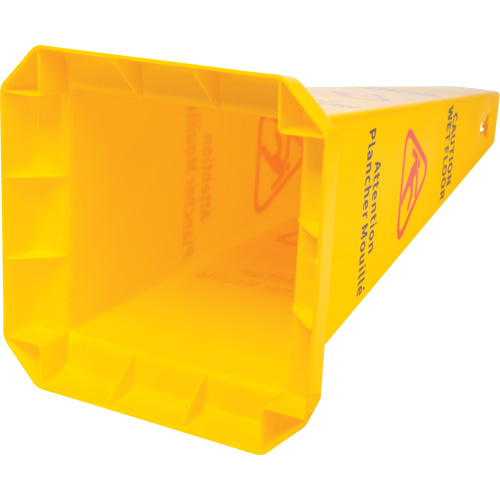 C&ocirc;ne d'avertissement de plancher mouill&eacute;, Bilingue avec pictogramme Moffatt Supply & Specialties