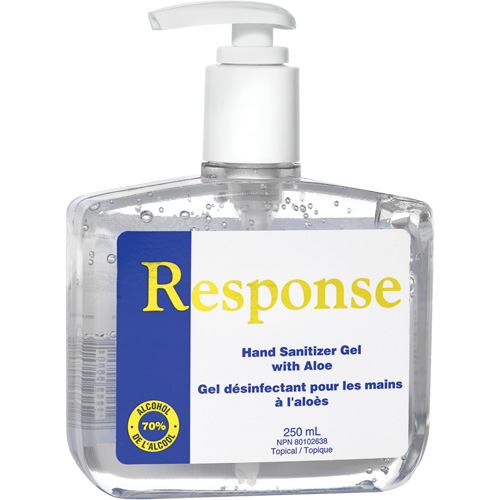 Response&reg; Hand Sanitizer Gel with Aloe, 250 ml, Pump Bottle, 70% Alcohol Moffatt Supply & Specialties