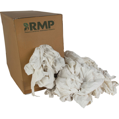 Recycled Rags, Cotton, White, 20 lbs. Moffatt Supply & Specialties