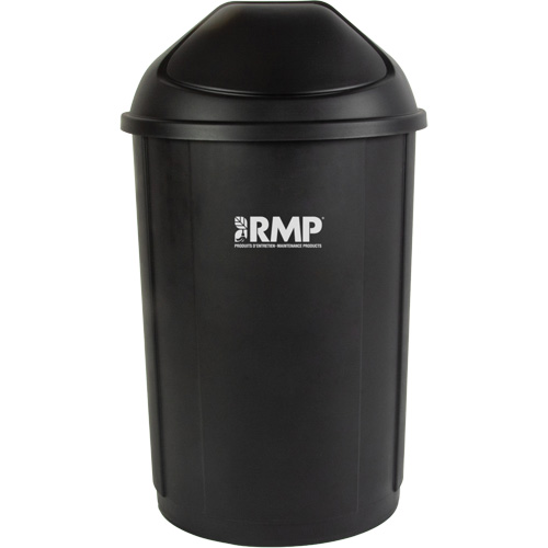Bac &agrave; d&eacute;chets demi-rond avec couvercle, Poly&eacute;thyl&egrave;ne, 21 gal. US Moffatt Supply & Specialties