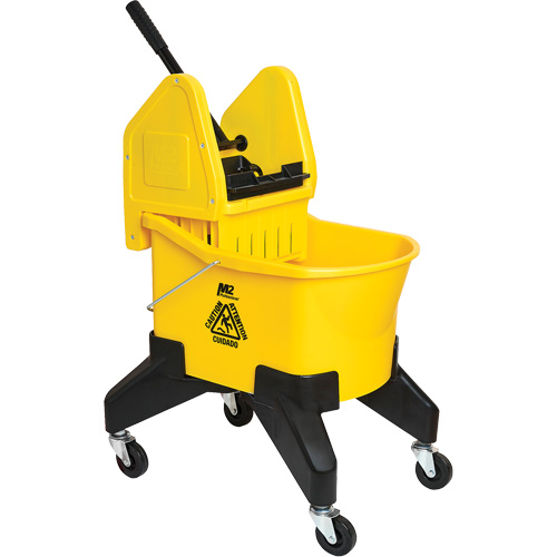 Grizzly Mop Wringer & Bucket, Side Press, 8 US Gal. (32 Quart), Yellow Moffatt Supply & Specialties
