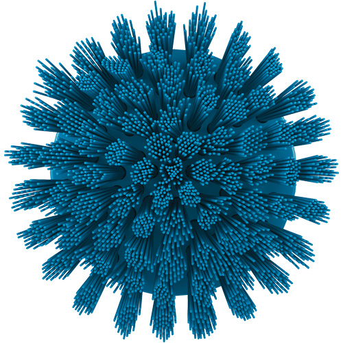Brosse ronde HyDrive pour perceuse, Soies Tr&egrave;s ferme, Longueur de 3-1/10", Bleu Moffatt Supply & Specialties