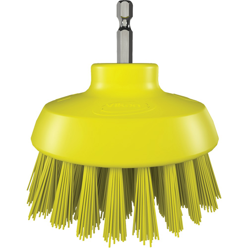 HyDrive Round Drill Brush, Extra Stiff Bristles, 3-1/10" Long, Yellow Moffatt Supply & Specialties