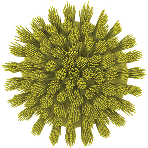 HyDrive Round Drill Brush, Extra Stiff Bristles, 3-1/10" Long, Yellow Moffatt Supply & Specialties