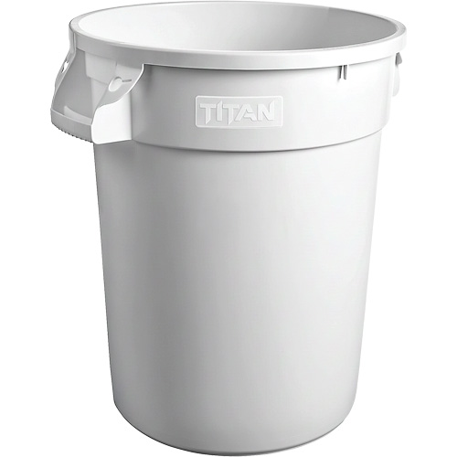 Contenant &agrave; d&eacute;chets Titan blanc pour usage intense, Plastique, 20 gal. US Moffatt Supply & Specialties