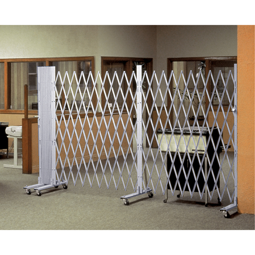 Portable Expanding Gates, Interlocking, 72" L x 72" H, Silver Moffatt Supply & Specialties