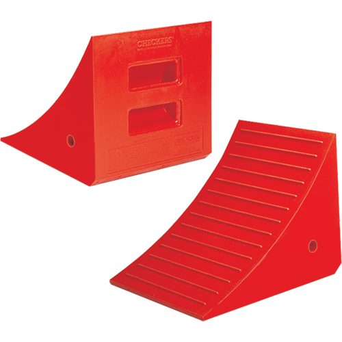 Heavy-Duty Wheel Chocks, Polyurethane, Orange, 14" W x 17" D x 14" H Moffatt Supply & Specialties
