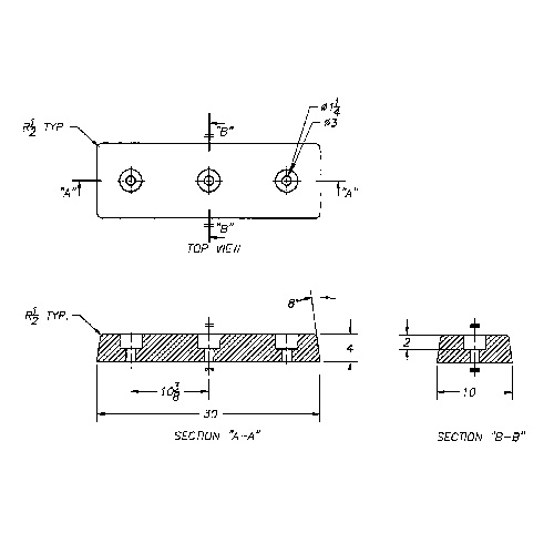 Butoirs de quai en caoutchouc moul&eacute;s, Caoutchouc, 30" la x 4" p x 10" h Moffatt Supply & Specialties