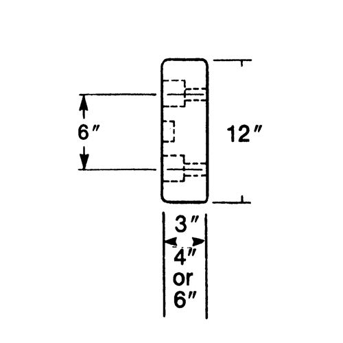 Butoirs de quai en caoutchouc moul&eacute;s, Caoutchouc, 30" la x 4" p x 10" h Moffatt Supply & Specialties