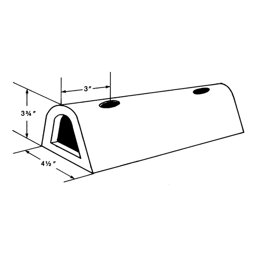 D&eacute;fenses de quai en caoutchouc refoul&eacute;, Caoutchouc, 4-1/2" la x 12" lo x 3-3/4" p Moffatt Supply & Specialties