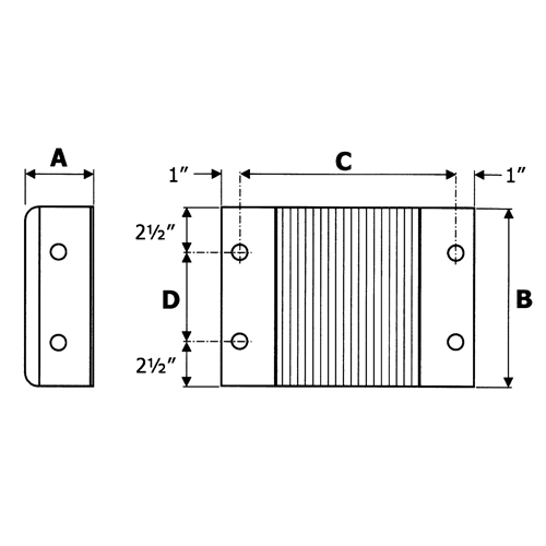 Butoirs de quai lamell&eacute;s, Horizontal, Caoutchouc, 12" la x 6" p x 10" h Moffatt Supply & Specialties
