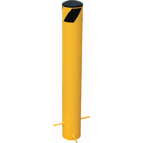 Pour-In-Place Bollards, Steel, 42-1/2" H x 5-9/16" W, Yellow Moffatt Supply & Specialties