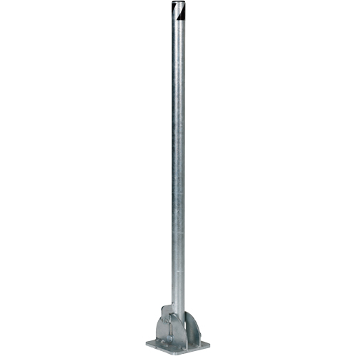 Fold-Down Bollards, Steel, 42" H x 1-3/4" W, Silver Moffatt Supply & Specialties