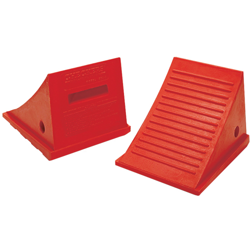 General Purpose Wheel Chocks, Polyurethane, Orange, 9" W x 11-1/2" D x 8-1/2" H Moffatt Supply & Specialties