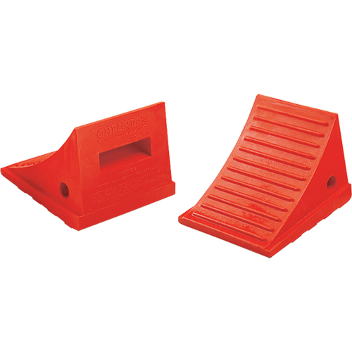 Cales-roue pour usage g&eacute;n&eacute;ral, Polyur&eacute;thane, Orange, 7-1/2" la x 8-1/2" p x 6-1/4" h Moffatt Supply & Specialties