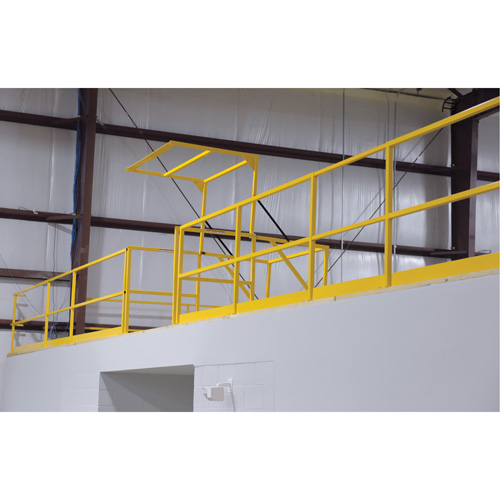 Mezzanine Safety Gate, 68-1/2" L x 42" H, 80-1/16" Raised, Yellow Moffatt Supply & Specialties