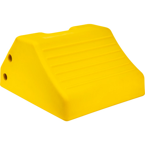 Heavy-Duty Wheel Chocks, Urethane, Yellow, 15-1/2" W x 17-7/10" D x 10" H Moffatt Supply & Specialties