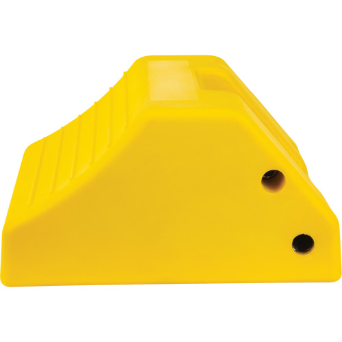 Heavy-Duty Wheel Chocks, Urethane, Yellow, 15-1/2" W x 17-7/10" D x 10" H Moffatt Supply & Specialties