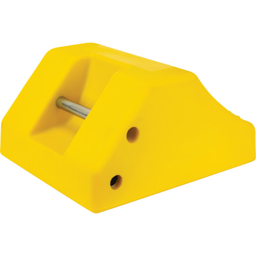 Heavy-Duty Wheel Chocks, Urethane, Yellow, 15-1/2" W x 17-7/10" D x 10" H Moffatt Supply & Specialties