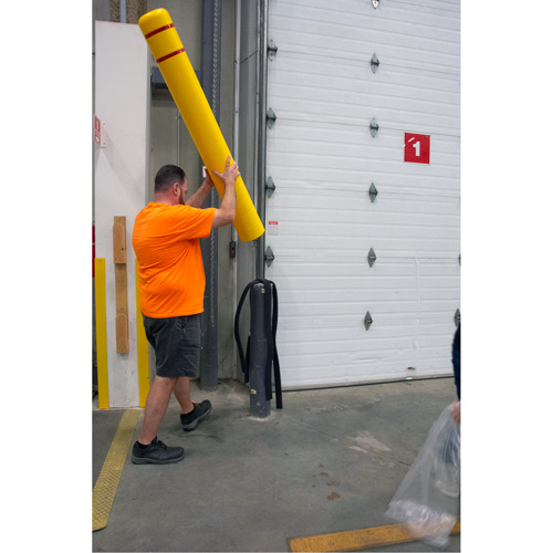 Polyethylene Bollard Cover, 6-5/8" Dia. x 52" L, Red/Yellow Moffatt Supply & Specialties