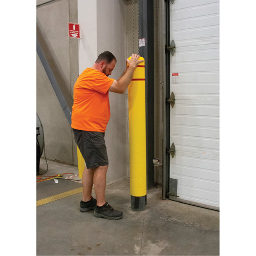 Polyethylene Bollard Cover, 6-5/8" Dia. x 52" L, Red/Yellow Moffatt Supply & Specialties