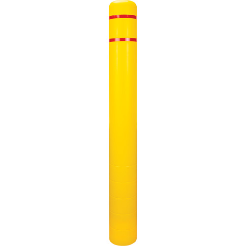 Capuchon en poly&eacute;thyl&egrave;ne pour borne de protection, 6-5/8" dia. x 60" l, Rouge/Jaune Moffatt Supply & Specialties