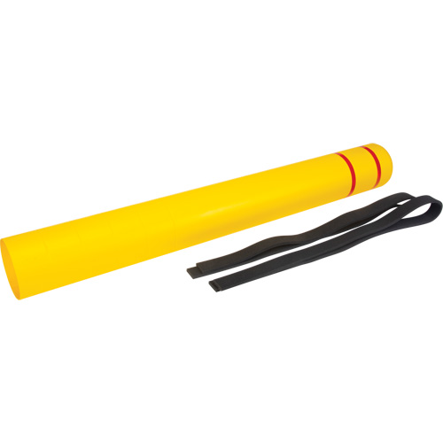 Capuchon en poly&eacute;thyl&egrave;ne pour borne de protection, 6-5/8" dia. x 60" l, Rouge/Jaune Moffatt Supply & Specialties