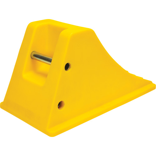Cales de roue avec surface antid&eacute;rapante en aluminium, Polyur&eacute;thane, Jaune s&eacute;curit&eacute; OSHA, 11-1/4" la x 21" p x 12-1/4" h Moffatt Supply & Specialties
