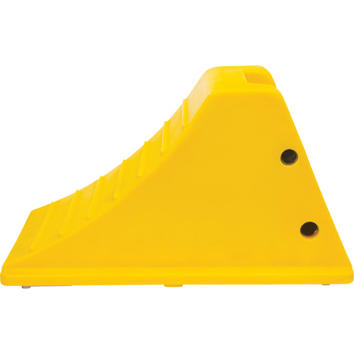 Cales de roue avec surface antid&eacute;rapante en aluminium, Polyur&eacute;thane, Jaune s&eacute;curit&eacute; OSHA, 11-1/4" la x 21" p x 12-1/4" h Moffatt Supply & Specialties
