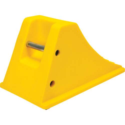 Wheel Chocks with Rubber Tread, Polyurethane, Yellow, 11-1/4" W x 21" D x 12-1/4" H Moffatt Supply & Specialties