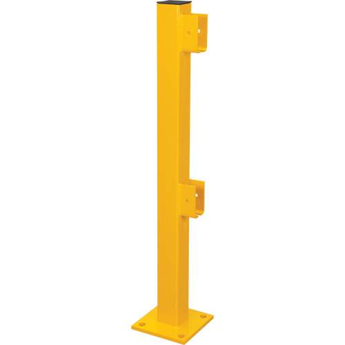 End Post for Light-Duty Guard Rails, Steel, 42" H, Safety Yellow Moffatt Supply & Specialties