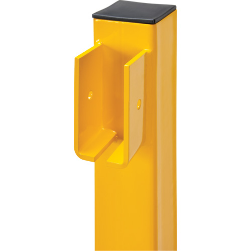 End Post for Light-Duty Guard Rails, Steel, 42" H, Safety Yellow Moffatt Supply & Specialties
